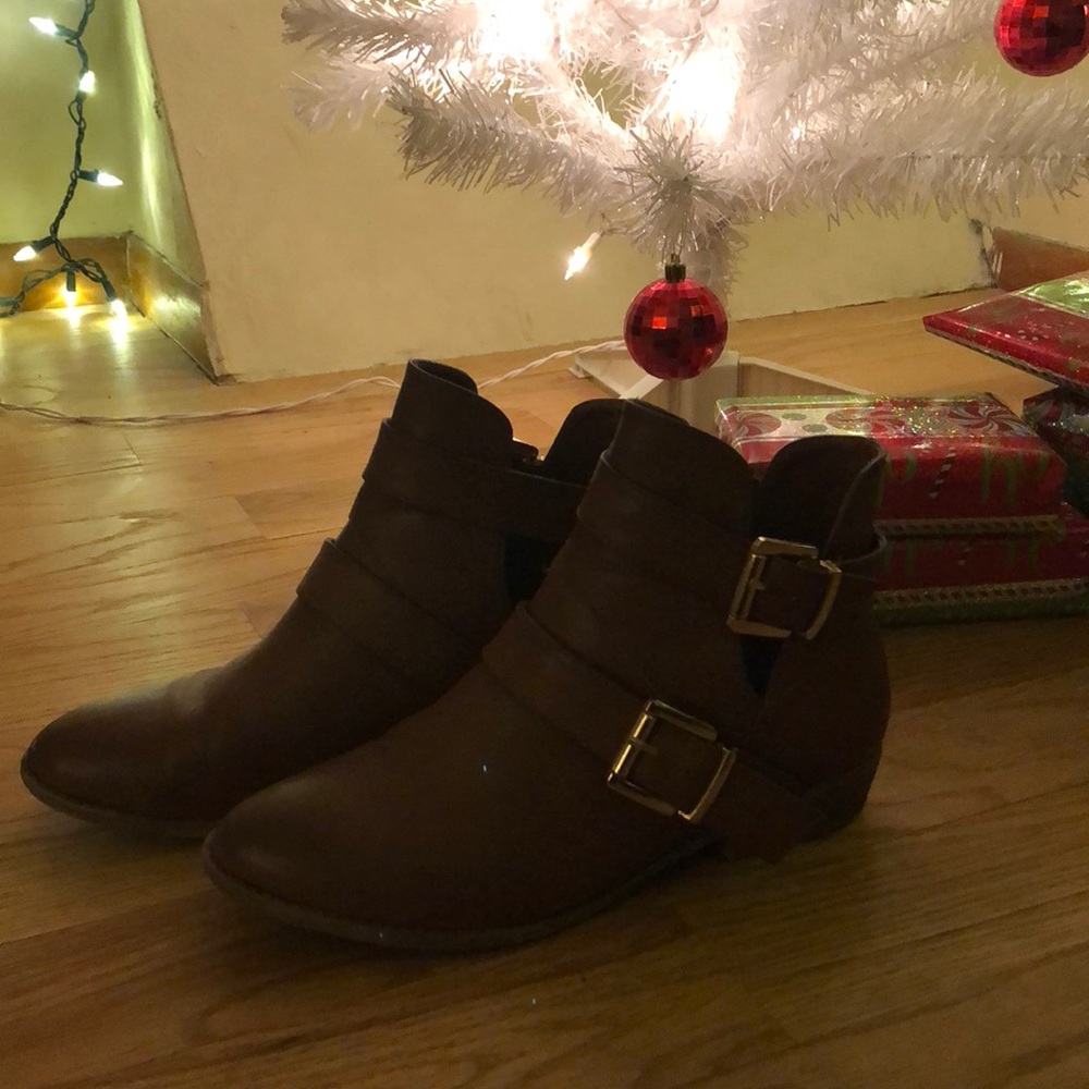 Brown ankle booties